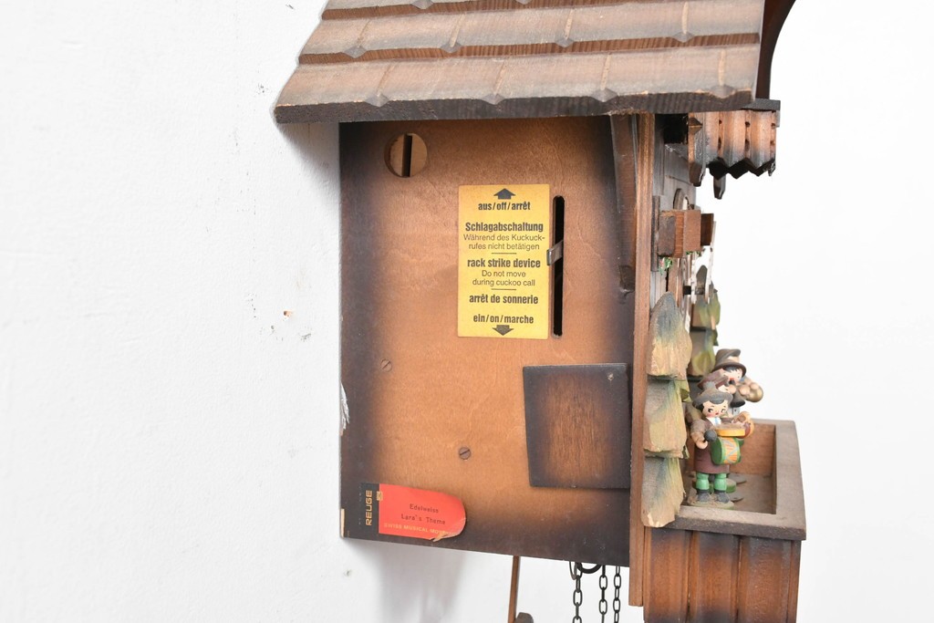 中古　美品　REUGE(リュージュ)　スイス製オルゴール付き　シャレーデザインの鳩時計　(R-087018)