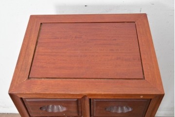 和製ヴィンテージ　花梨(カリン)材　引き出し12杯のサイドチェスト　(R-087019)