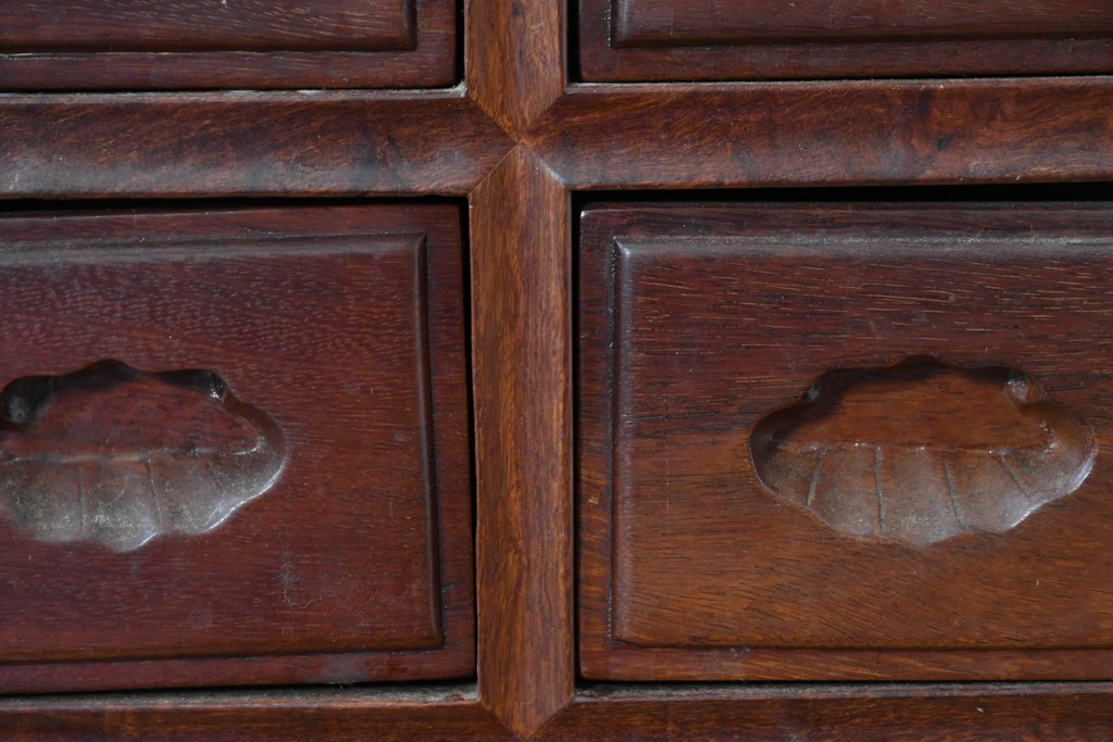 和製ヴィンテージ　花梨(カリン)材　引き出し12杯のサイドチェスト　(R-087019)