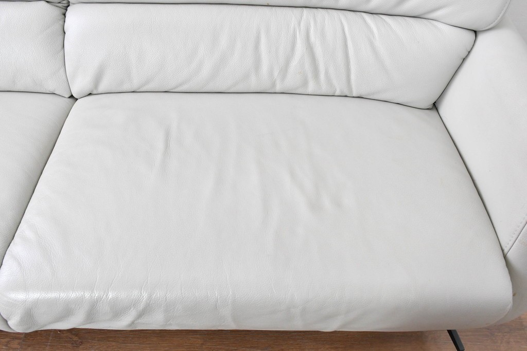 中古　IDC大塚家具取り扱い　himolla(ヒモラ)　ハーゲン　model.9805　総革張りの3人掛けソファ　定価約49万円　(R-087020)