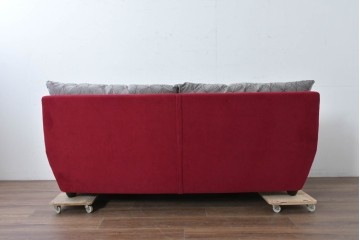 新古　未使用展示品　超美品　HUKLA Classic(フクラ)　CLIVIA(クリビア)　FF- 2003/FC-2614　曲線的フォルムと大胆な配色が目を引く2.5人掛けソファ　定価約53万円　(R-087021)