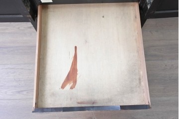 和製アンティーク　薄型引き出しが並ぶレコードケース　(R-087025)