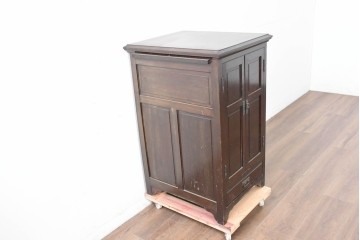 和製アンティーク　薄型引き出しが並ぶレコードケース　(R-087025)