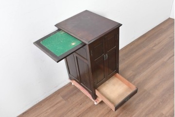 和製アンティーク　薄型引き出しが並ぶレコードケース　(R-087025)