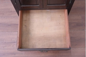 和製アンティーク　薄型引き出しが並ぶレコードケース　(R-087025)