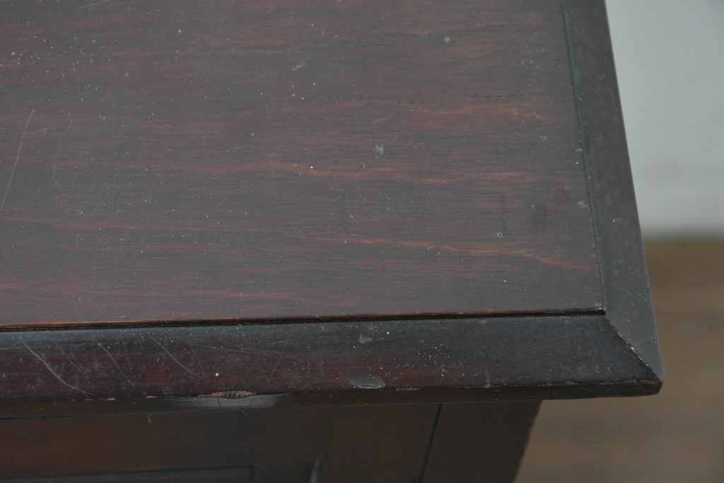 和製アンティーク　薄型引き出しが並ぶレコードケース　(R-087025)