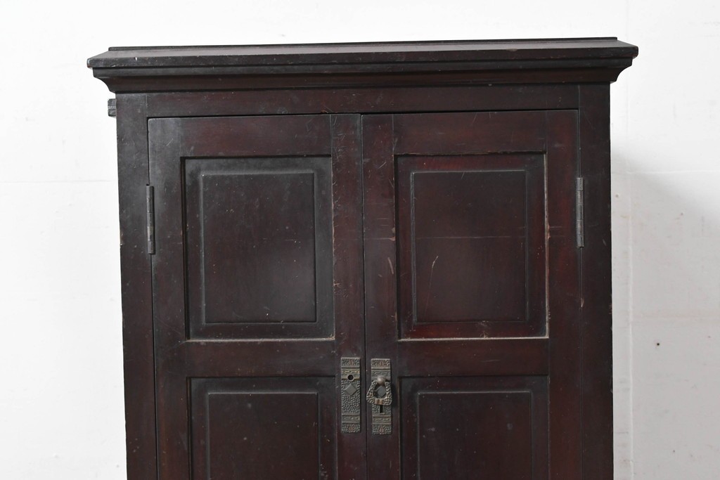 和製アンティーク　薄型引き出しが並ぶレコードケース　(R-087025)