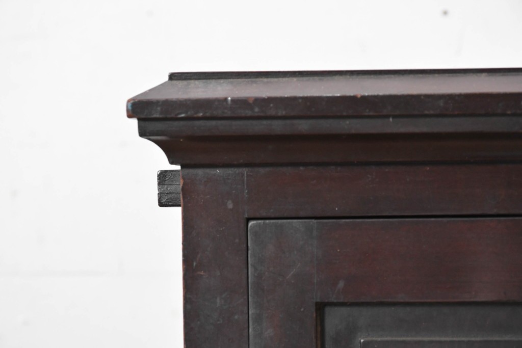 和製アンティーク　薄型引き出しが並ぶレコードケース　(R-087025)