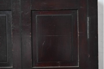 和製アンティーク　薄型引き出しが並ぶレコードケース　(R-087025)