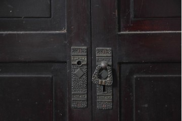 和製アンティーク　薄型引き出しが並ぶレコードケース　(R-087025)