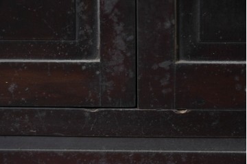 和製アンティーク　薄型引き出しが並ぶレコードケース　(R-087025)