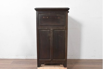 和製アンティーク　薄型引き出しが並ぶレコードケース　(R-087025)