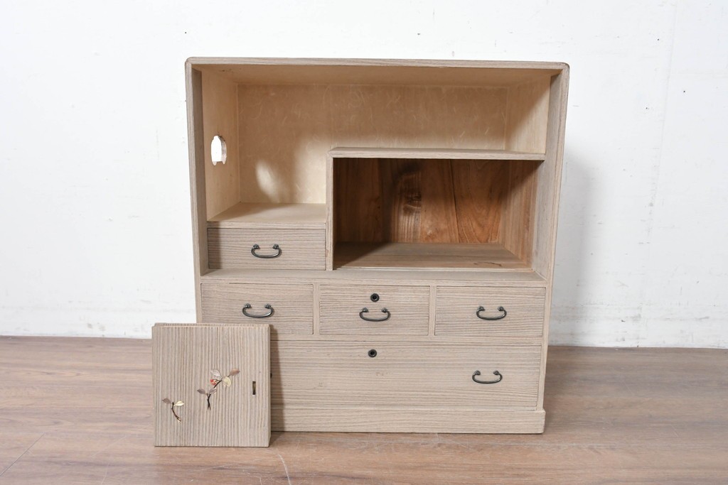 和製ヴィンテージ　総桐材　木象嵌入りの小箪笥　(R-087026)