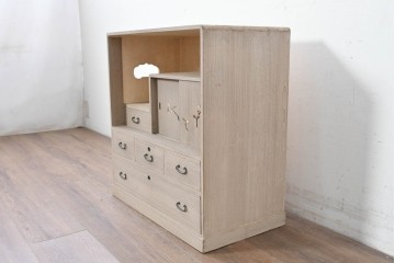 和製ヴィンテージ　総桐材　木象嵌入りの小箪笥　(R-087026)