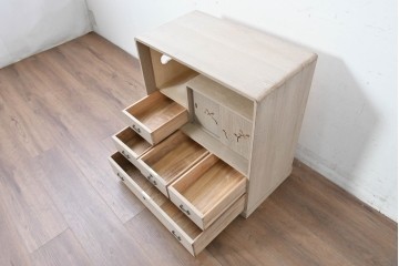 和製ヴィンテージ　総桐材　木象嵌入りの小箪笥　(R-087026)