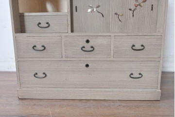 和製ヴィンテージ　総桐材　木象嵌入りの小箪笥　(R-087026)