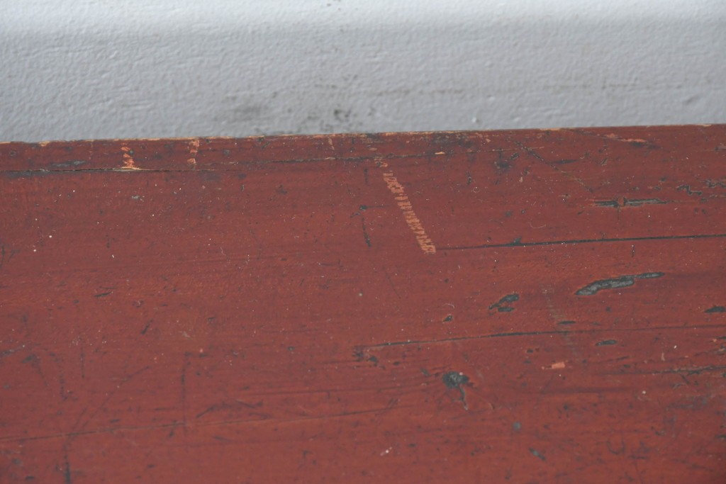 和製アンティーク　明治大正期　前面欅(ケヤキ)材　重厚な鉄金具と横桟戸が存在感を放つ松本帳場箪笥　(R-087027)