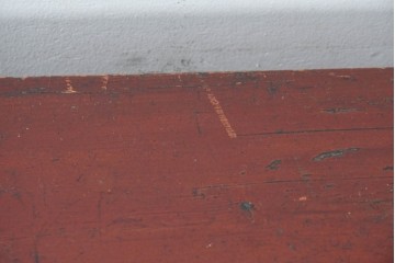 和製アンティーク　明治大正期　前面欅(ケヤキ)材　重厚な鉄金具と横桟戸が存在感を放つ松本帳場箪笥　(R-087027)