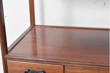 和製ヴィンテージ　力峯作　総紫檀(シタン)材　内部(桐材)　引き出し8杯付きで収納力も抜群の飾り棚　定価推定約60万円　(R-087028)