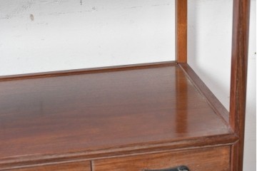 和製ヴィンテージ　力峯作　総紫檀(シタン)材　内部(桐材)　引き出し8杯付きで収納力も抜群の飾り棚　定価推定約60万円　(R-087028)