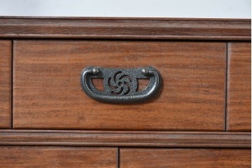 和製ヴィンテージ　力峯作　総紫檀(シタン)材　内部(桐材)　引き出し8杯付きで収納力も抜群の飾り棚　定価推定約60万円　(R-087028)