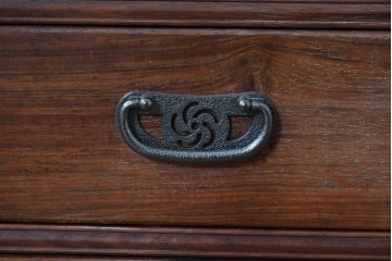 和製ヴィンテージ　力峯作　総紫檀(シタン)材　内部(桐材)　引き出し8杯付きで収納力も抜群の飾り棚　定価推定約60万円　(R-087028)