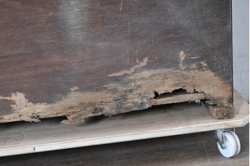 イギリスアンティーク　希少サイズ!!　オーク材　繊細な彫刻が目を引くサイドボード　(R-087029)