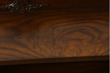 イギリスアンティーク　希少サイズ!!　オーク材　繊細な彫刻が目を引くブックシェルフ　(R-087029)