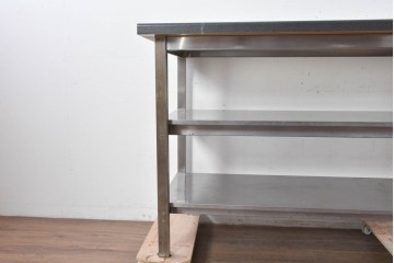 中古　希少な廃番品　IKEA(イケア)　希少モデル　しっかりとした作りのステンレスシェルフ　(R-087035)