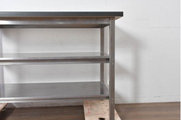 中古　希少な廃番品　IKEA(イケア)　希少モデル　しっかりとした作りのステンレスシェルフ　(R-087035)