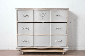 中古　美品　サラグレース(Sarah Grace)取り扱い　BLANC D'IVOIRE(ブランディボワール)　フレンチクラシックのチェスト　定価約22万円　(R-087036)