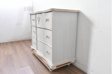 中古　美品　サラグレース(Sarah Grace)取り扱い　BLANC D'IVOIRE(ブランディボワール)　フレンチクラシックのチェスト　定価約22万円　(R-087036)