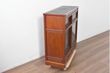 中古　高級品　伊勢丹デパート取り扱い品　指物工芸家具　花梨(カリン)材　職人手作りの小ぶりな茶箪笥　定価約36万円　(R-087040)