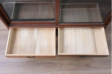 中古　高級品　伊勢丹デパート取り扱い品　指物工芸家具　花梨(カリン)材　職人手作りの小ぶりな茶箪笥　定価約36万円　(R-087040)