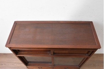 中古　高級品　伊勢丹デパート取り扱い品　指物工芸家具　花梨(カリン)材　職人手作りの小ぶりな茶箪笥　定価約36万円　(R-087040)