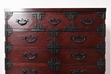 中古　美品　特注モデル　岩谷堂箪笥　重厚感あふれる引き出し13杯の整理箪笥　(R-087041)