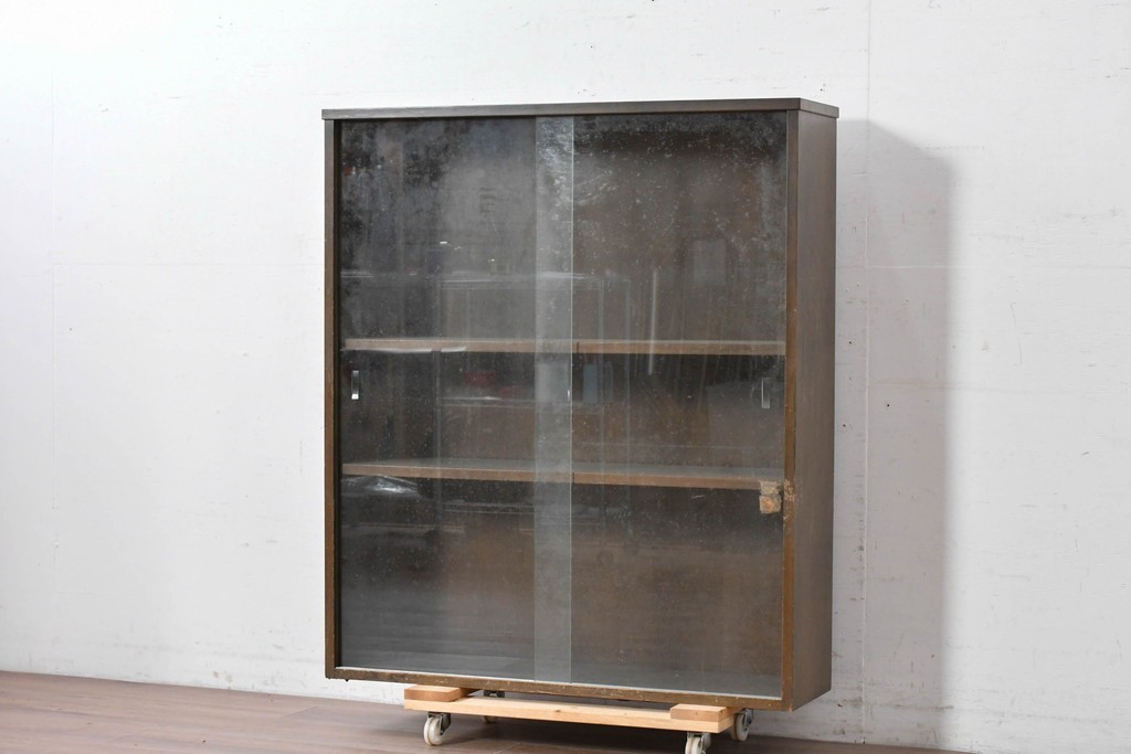 和製ヴィンテージ　maruni(マルニ木工)　使い勝手の良いガラス戸棚　(R-087043)