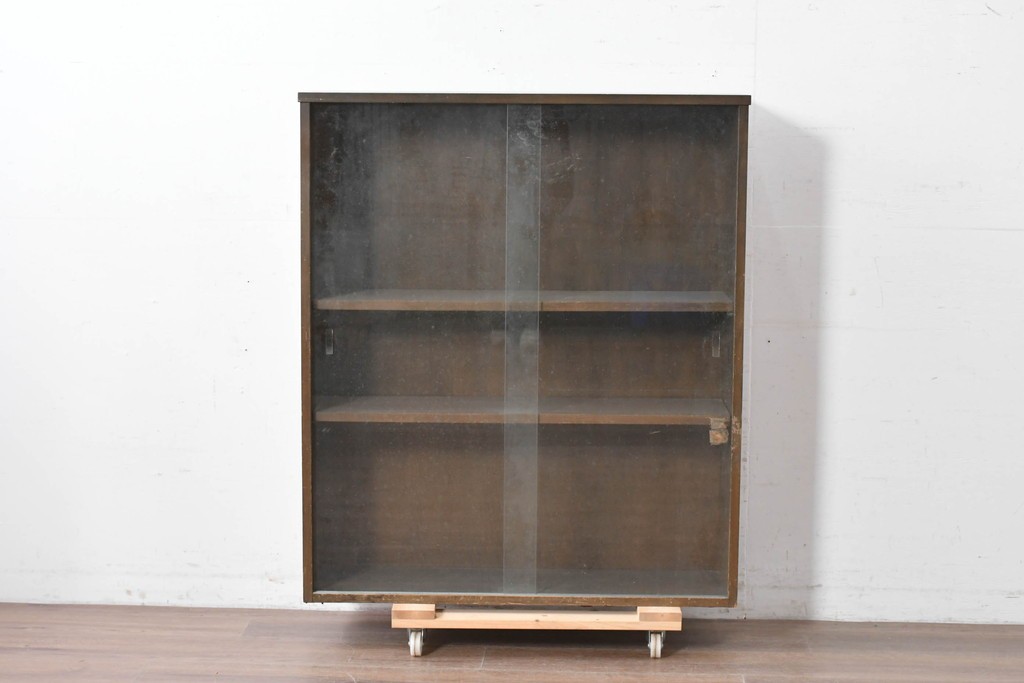 和製ヴィンテージ　maruni(マルニ木工)　使い勝手の良いガラス戸棚　(R-087043)