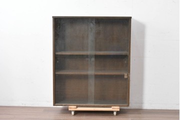 和製ヴィンテージ　maruni(マルニ木工)　使い勝手の良いガラス戸棚　(R-087043)