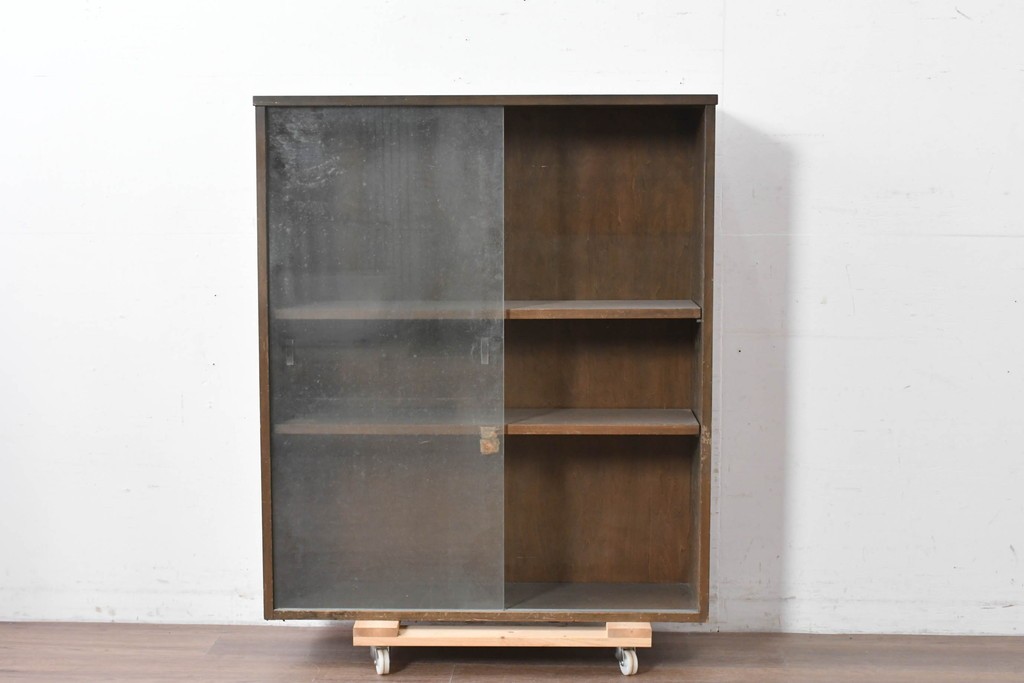 和製ヴィンテージ　maruni(マルニ木工)　使い勝手の良いガラス戸棚　(R-087043)