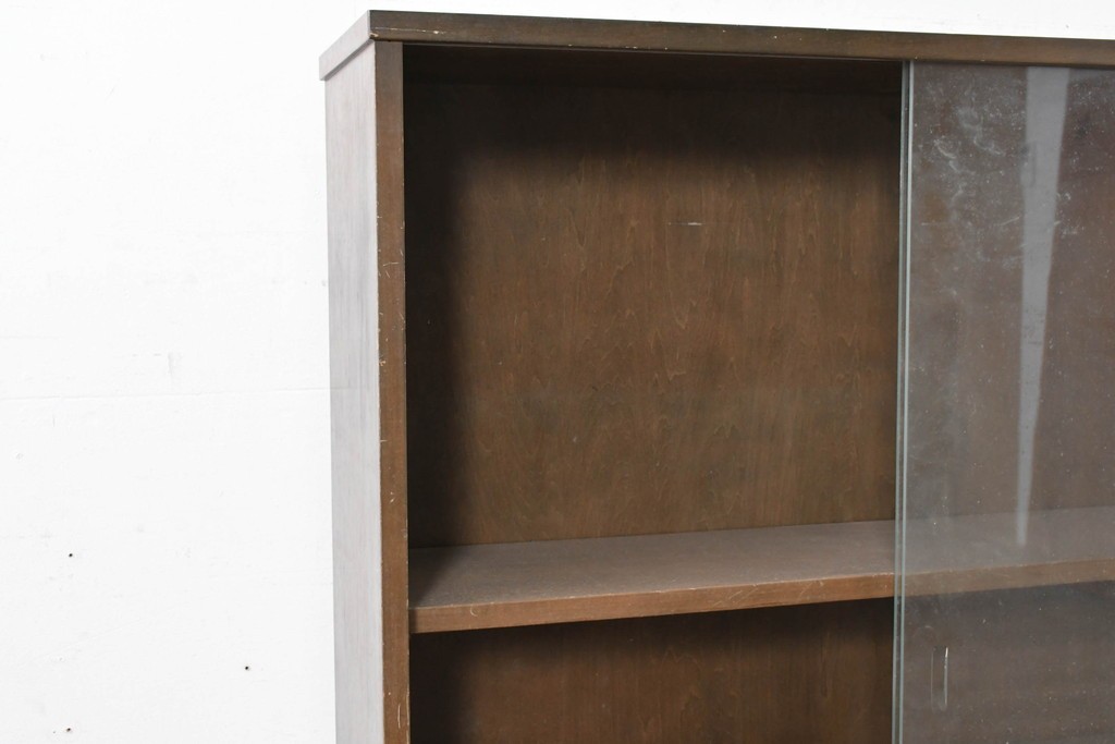 和製ヴィンテージ　maruni(マルニ木工)　使い勝手の良いガラス戸棚　(R-087043)