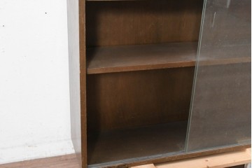 和製ヴィンテージ　maruni(マルニ木工)　使い勝手の良いガラス戸棚　(R-087043)