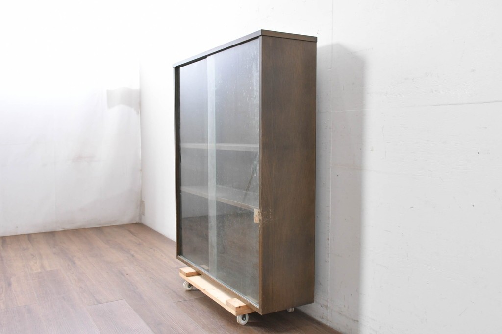 和製ヴィンテージ　maruni(マルニ木工)　使い勝手の良いガラス戸棚　(R-087043)