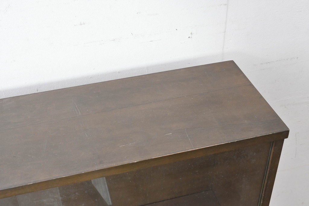 和製ヴィンテージ　maruni(マルニ木工)　使い勝手の良いガラス戸棚　(R-087043)