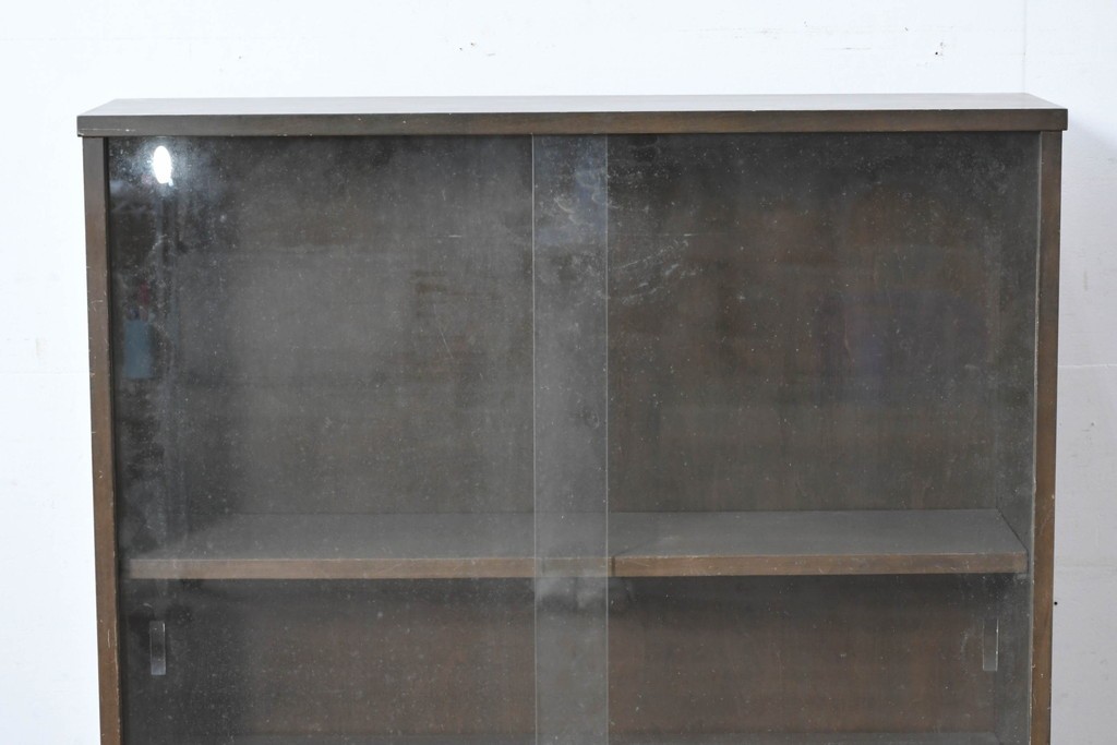 和製ヴィンテージ　maruni(マルニ木工)　使い勝手の良いガラス戸棚　(R-087043)