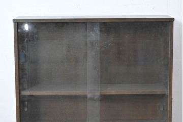 和製ヴィンテージ　maruni(マルニ木工)　使い勝手の良いガラス戸棚　(R-087043)