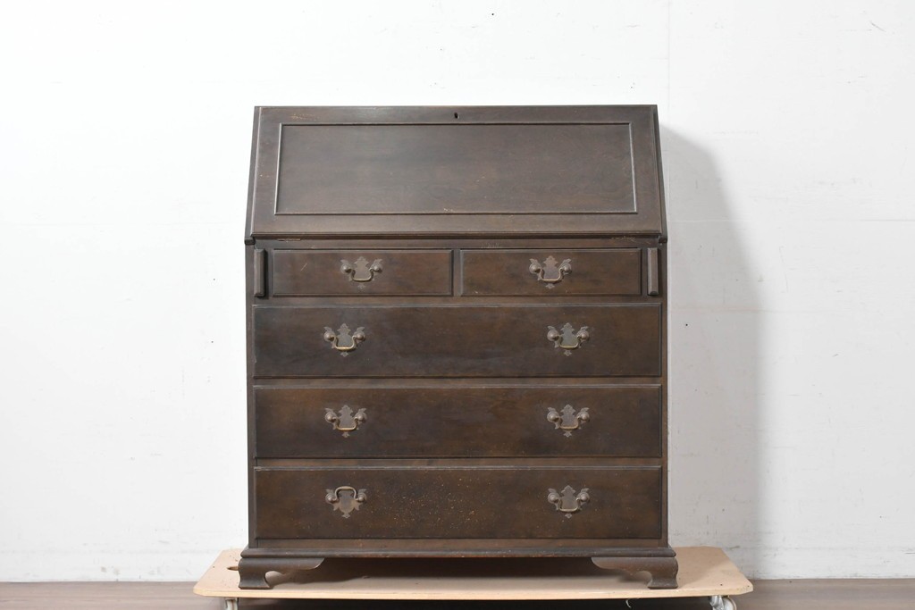 和製ヴィンテージ　maruni(マルニ木工)　上品なライティングビューロー　(R-087044)