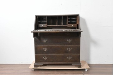 和製ヴィンテージ　maruni(マルニ木工)　上品なライティングビューロー　(R-087044)