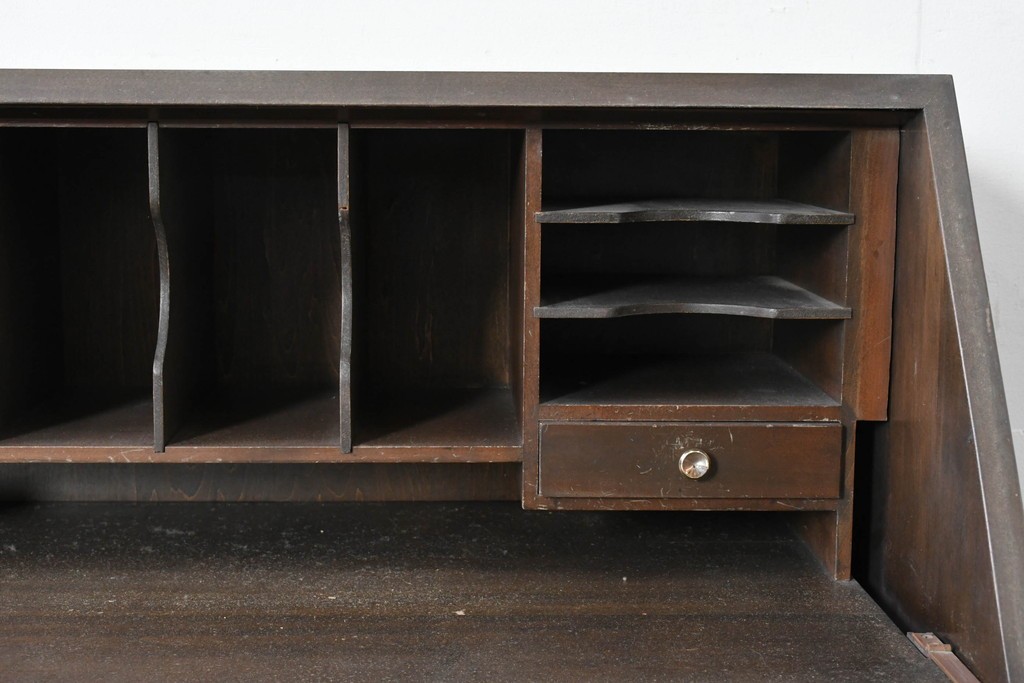 和製ヴィンテージ　maruni(マルニ木工)　上品なライティングビューロー　(R-087044)