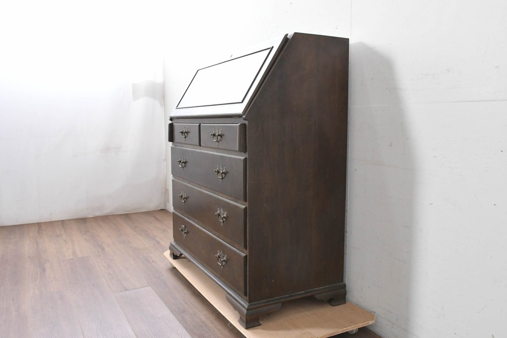 和製ヴィンテージ　maruni(マルニ木工)　上品なライティングビューロー　(R-087044)